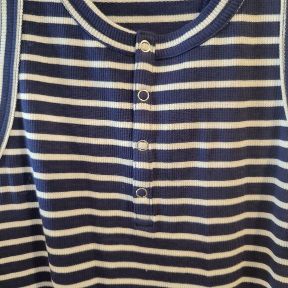 Boxercraft Blue White Stripes Tank Midi Dress Size Small - Picture 4 of 9
